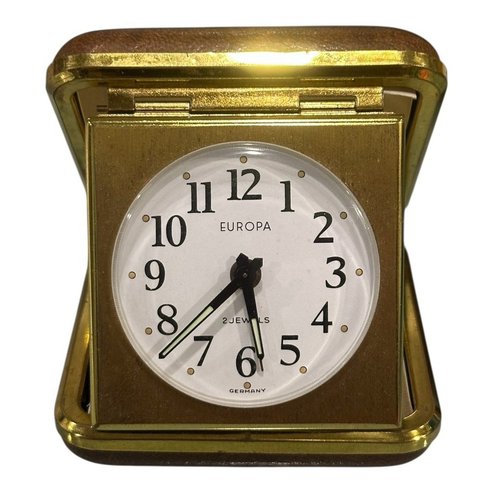 Vintage Europa 2 Jewels Clock Travel Alarm Clock